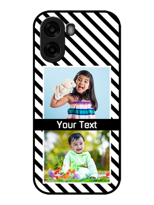 Custom Oppo A6x 5G Custom Glass Phone Case - Black And White Stripes Design