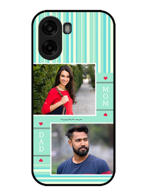 Custom Oppo A6x 5G Custom Glass Phone Case - Mom & Dad Pic Design