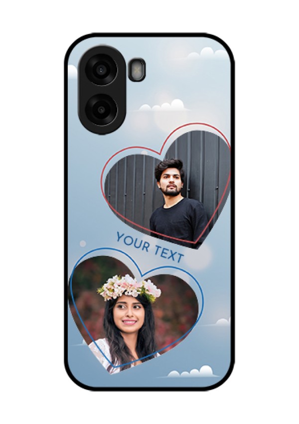 Oppo A6x 5G Custom Glass Phone Case - Blue Color Couple Design