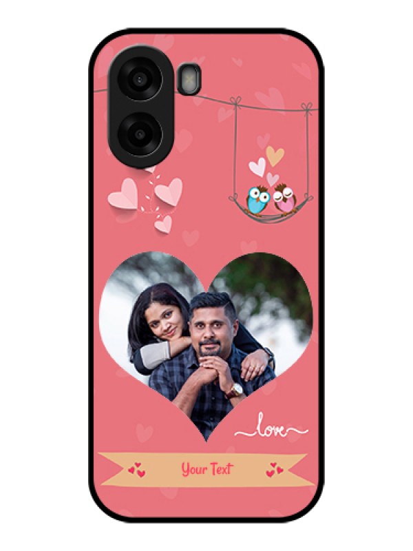Custom Oppo A6x 5G Custom Glass Phone Case - Peach Color Love Design