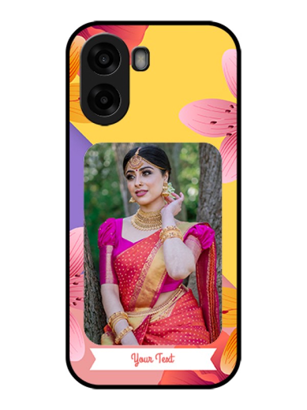 Custom Oppo A6x 5G Custom Glass Phone Case - 3 Image With Vintage Floral Design