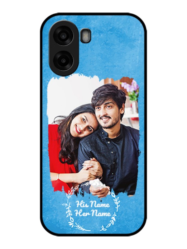 Custom Oppo A6x 5G Custom Glass Phone Case - Blue Color Vintage Design