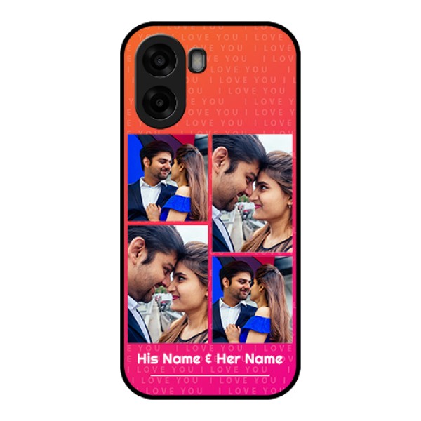 Oppo A6x 5G Custom Glass Phone Case - I Love You Pink Design