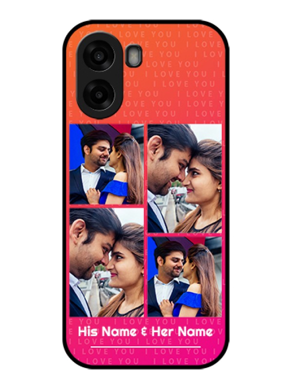 Custom Oppo A6x 5G Custom Glass Phone Case - I Love You Pink Design