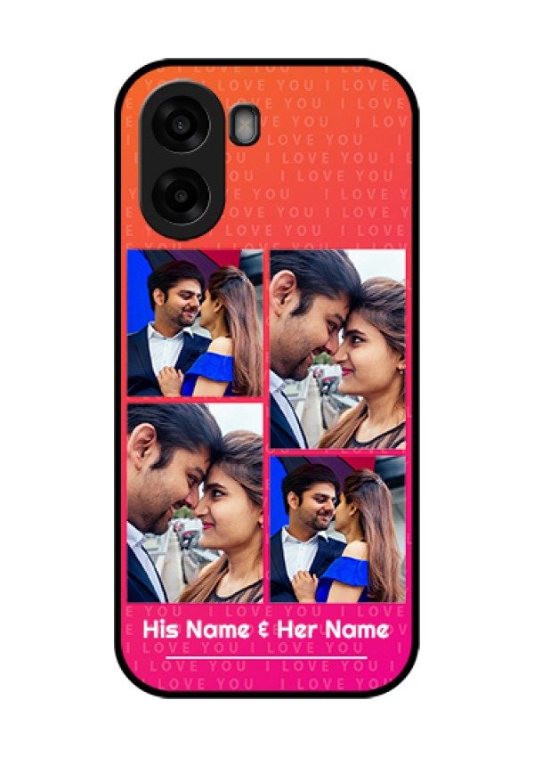 Oppo A6x 5G Custom Glass Phone Case - I Love You Pink Design