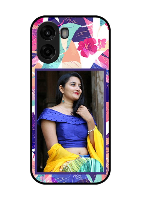 Oppo A6x 5G Custom Glass Phone Case - Abstract Floral Design