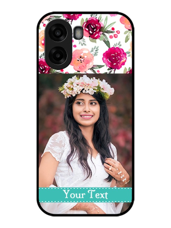 Custom Oppo A6x 5G Custom Glass Phone Case - Water Colors Floral Design