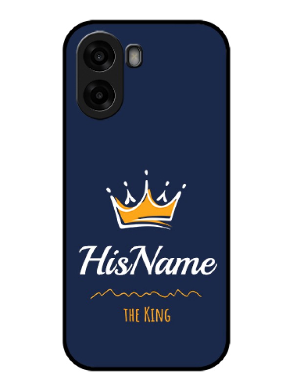 Custom Oppo A6x 5G Custom Glass Phone Case - King With Name Design