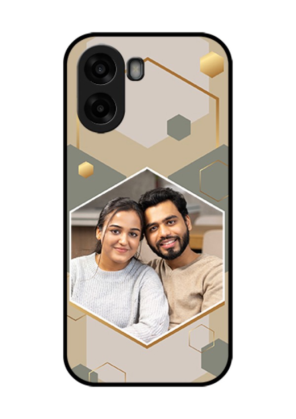 Oppo A6x 5G Custom Glass Phone Case - Stylish Hexagon Pattern Design