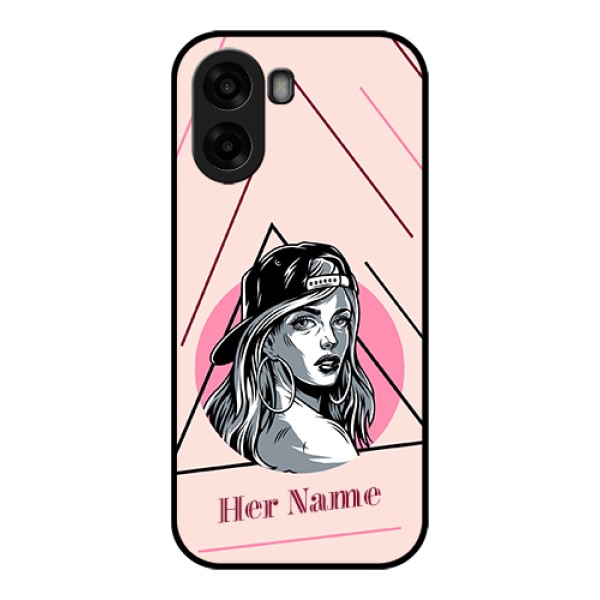 Oppo A6x 5G Custom Glass Phone Case - Rockstar Girl Design