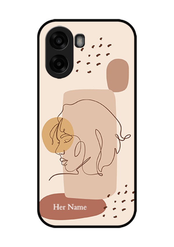 Oppo A6x 5G Custom Glass Phone Case - Calm Woman Line Art Design