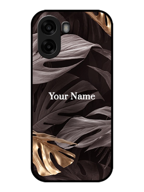Custom Oppo A6x 5G Custom Glass Phone Case - Wild Leaves Digital Paint Design