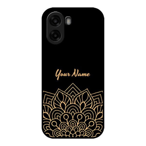 Oppo A6x 5G Custom Glass Phone Case - Golden Mandala Design