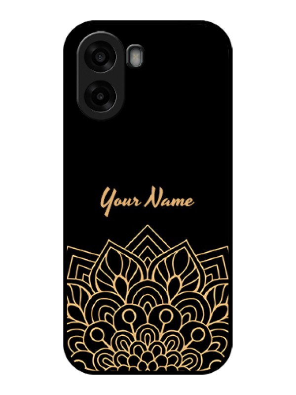 Custom Oppo A6x 5G Custom Glass Phone Case - Golden Mandala Design