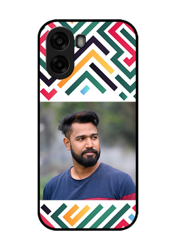 Oppo A6x 5G Custom Glass Phone Case - Colorful Maze Pattern Design