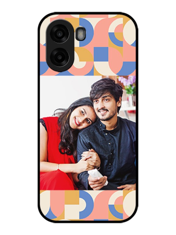 Custom Oppo A6x 5G Custom Glass Phone Case - Semi - Circle Maze Pattern Design