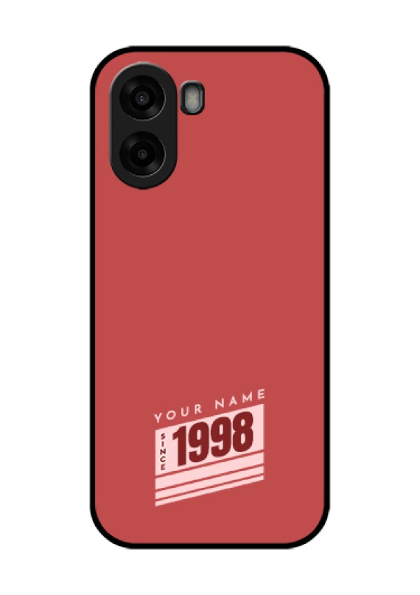 Oppo A6x 5G Custom Glass Phone Case - Red Custom Year Of Birth Design