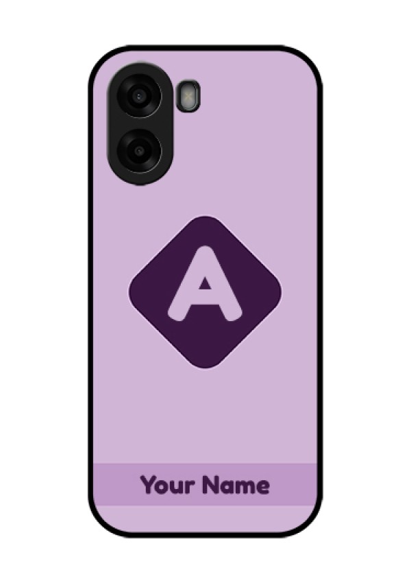 Oppo A6x 5G Custom Glass Phone Case - Custom Letter In Curved Badge Design