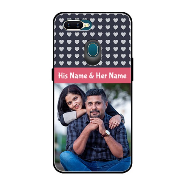 Oppo A7 Custom Glass Mobile Case  - Love Symbols Design