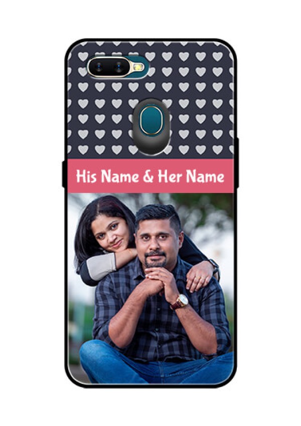 Oppo A7 Custom Glass Mobile Case  - Love Symbols Design
