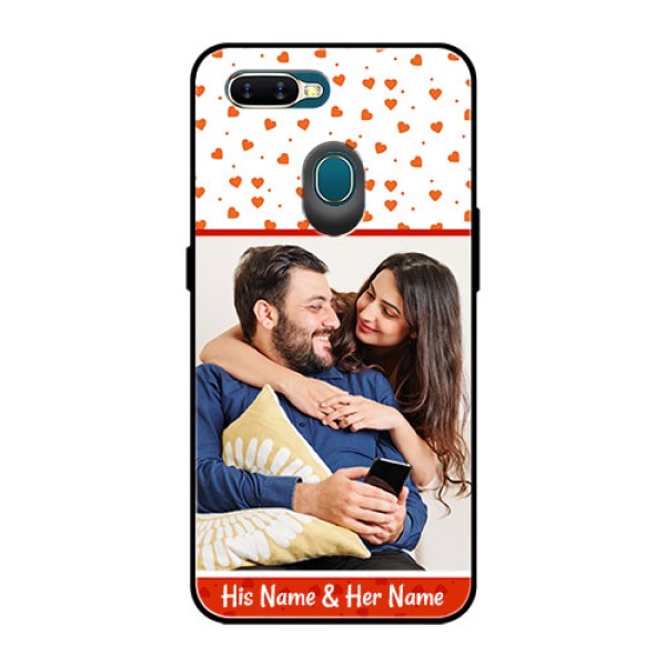 Oppo A7 Custom Glass Phone Case - Orange Love Symbol Design Oppo A7 Custom Glass Phone Case - Orange Love Symbol Design