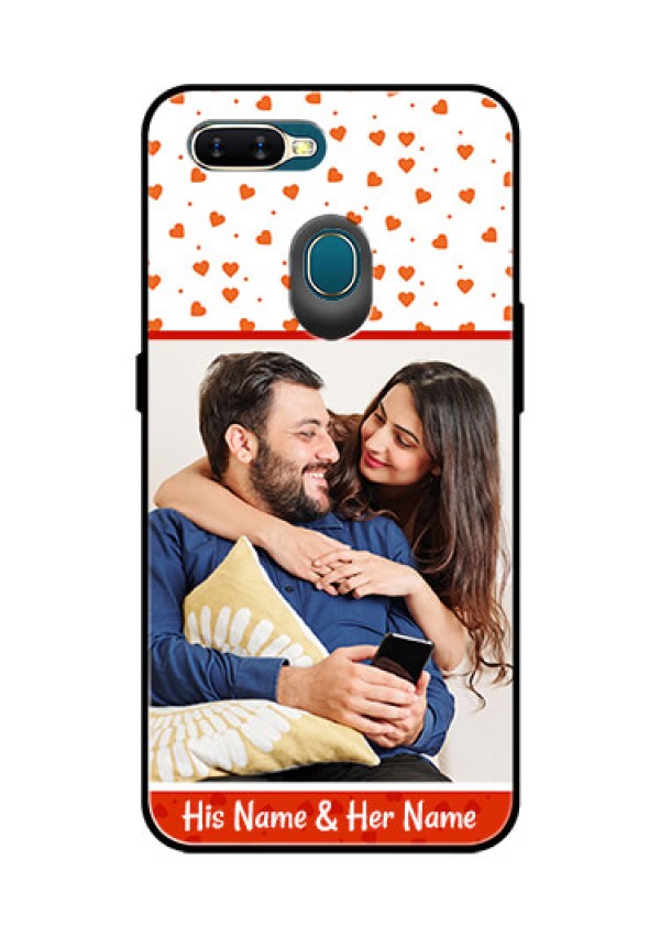 Oppo A7 Custom Glass Phone Case  - Orange Love Symbol Design