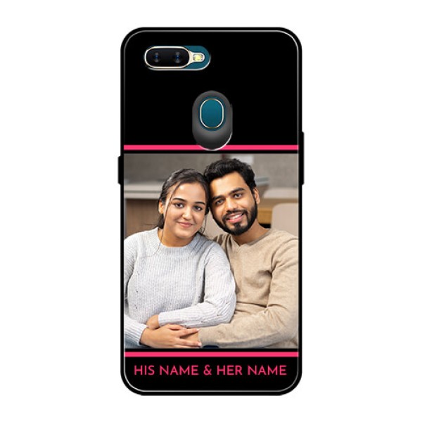 Oppo A7 Custom Glass Mobile Case  - with Add Text Design