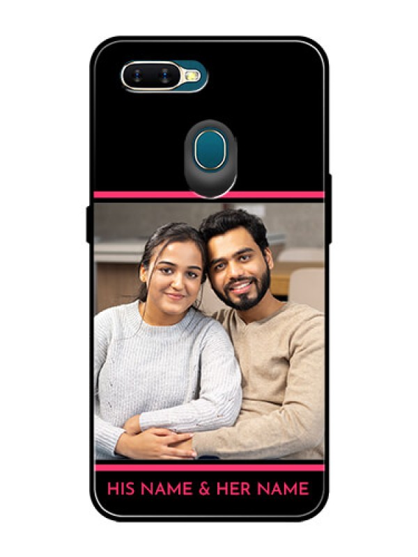 Custom Oppo A7 Custom Glass Mobile Case  - with Add Text Design