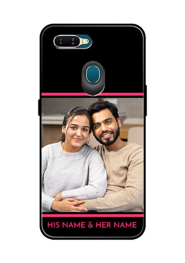 Oppo A7 Custom Glass Mobile Case  - with Add Text Design