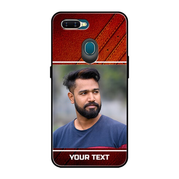 Oppo A7 Personalized Glass Phone Case  - Leather Phone Case Design