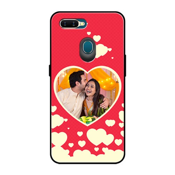 Oppo A7 Custom Glass Mobile Case - Love Symbols Phone Cover Design Oppo A7 Custom Glass Mobile Case - Love Symbols Phone Cover Design