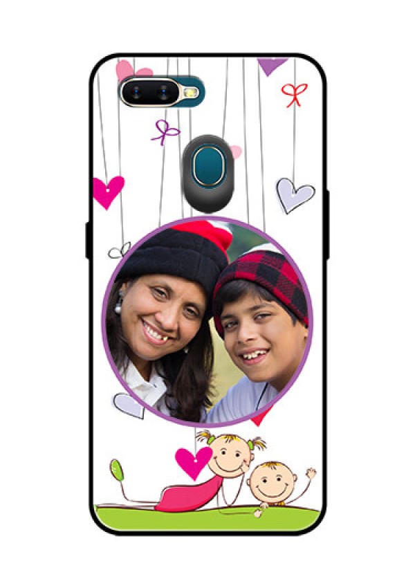 Oppo A7 Photo Printing on Glass Case  - Cute Kids Phone Case Design