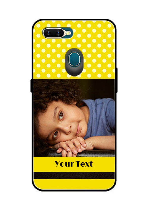 Oppo A7 Custom Glass Phone Case  - Bright Yellow Case Design