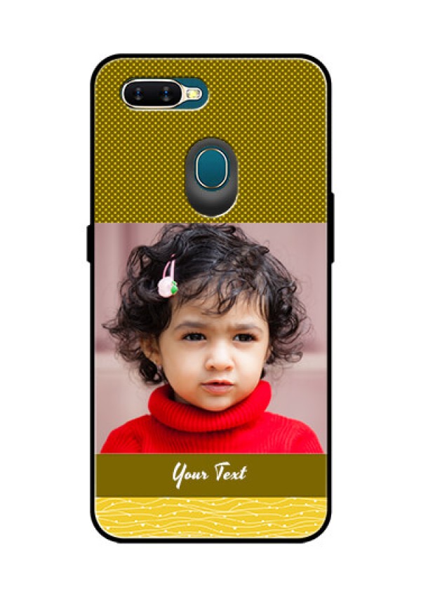Oppo A7 Custom Glass Phone Case  - Simple Green Color Design