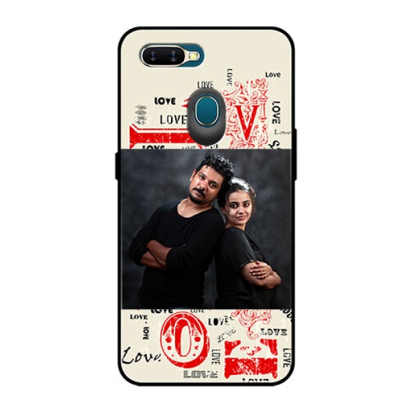 Oppo A7 Photo Printing on Glass Case - Trendy Love Design Case Oppo A7 Photo Printing on Glass Case - Trendy Love Design Case