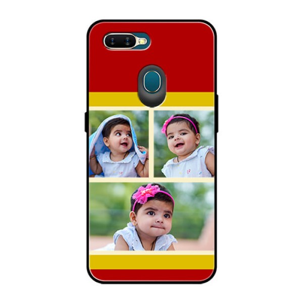 Oppo A7 Custom Glass Mobile Case  - Multiple Pic Upload Design