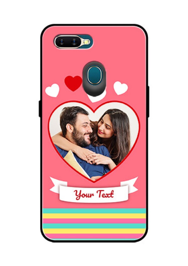 Oppo A7 Photo Printing on Glass Case  - Love Doodle Design