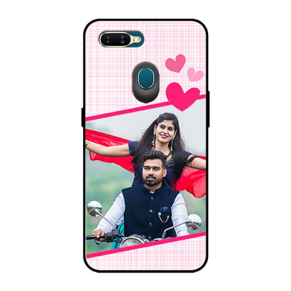 Oppo A7 Custom Glass Phone Case  - Love Shape Heart Design