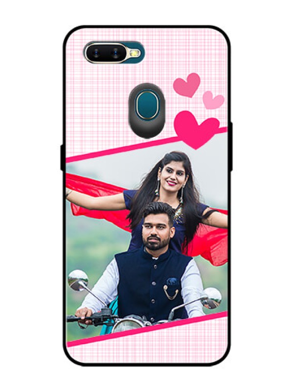 Custom Oppo A7 Custom Glass Phone Case  - Love Shape Heart Design
