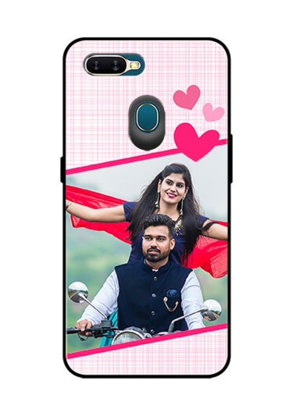 Oppo A7 Custom Glass Phone Case  - Love Shape Heart Design