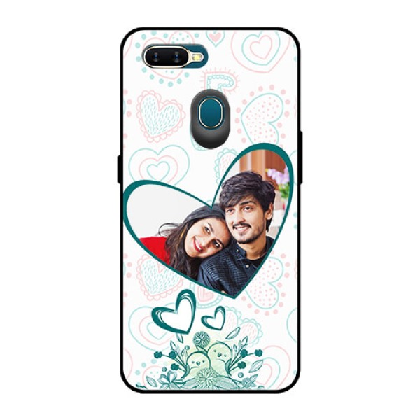 Oppo A7 Photo Printing on Glass Case  - Premium Couple Design