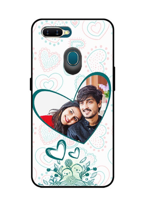 Oppo A7 Photo Printing on Glass Case  - Premium Couple Design