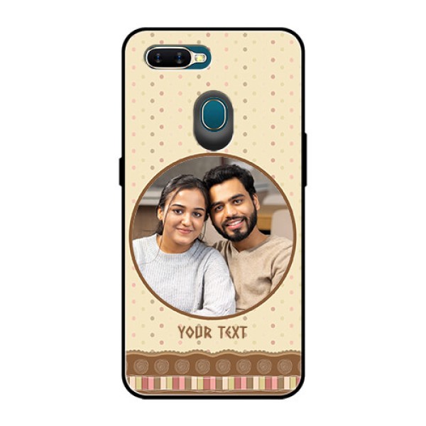 Oppo A7 Custom Glass Mobile Case - Brown Dotted Mobile Case Design Oppo A7 Custom Glass Mobile Case - Brown Dotted Mobile Case Design