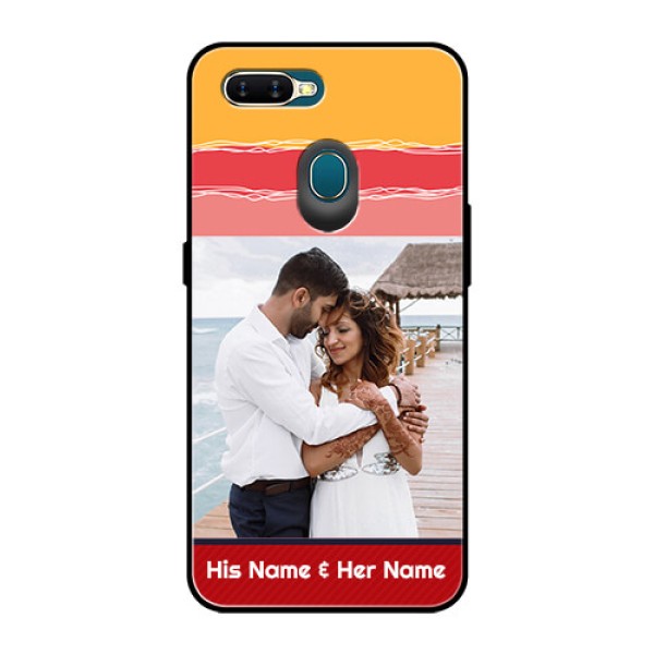 Oppo A7 Custom Glass Mobile Case  - Colorful Case Design