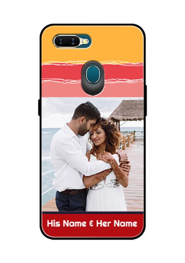 Oppo A7 Custom Glass Mobile Case  - Colorful Case Design