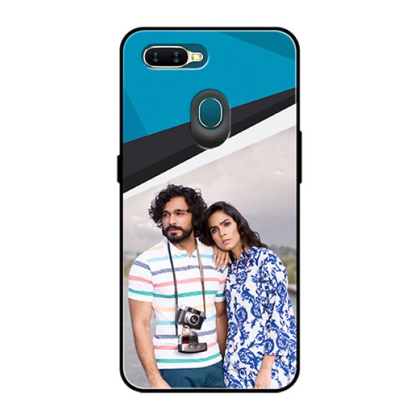Oppo A7 Photo Printing on Glass Case  - Simple Pattern Photo Upload Design