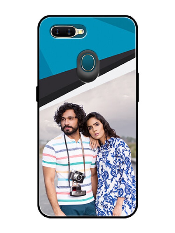 Custom Oppo A7 Photo Printing on Glass Case  - Simple Pattern Photo Upload Design