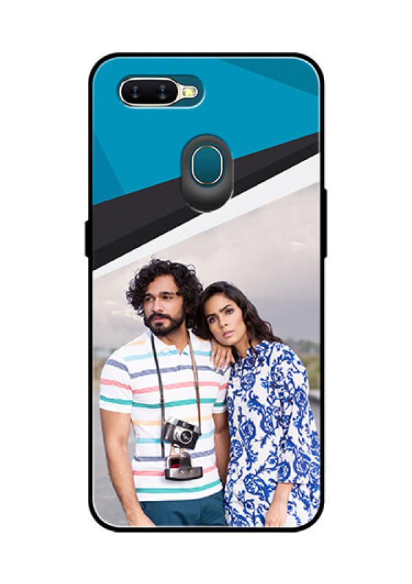 Oppo A7 Photo Printing on Glass Case  - Simple Pattern Photo Upload Design