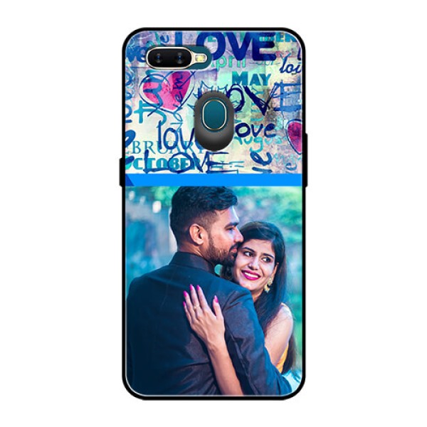 Oppo A7 Custom Glass Mobile Case  - Colorful Love Design