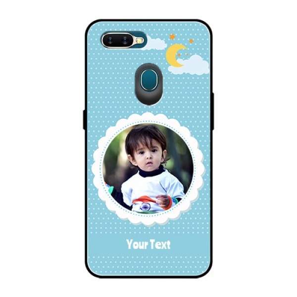 Oppo A7 Personalised Glass Phone Case  - Violet Pattern Design